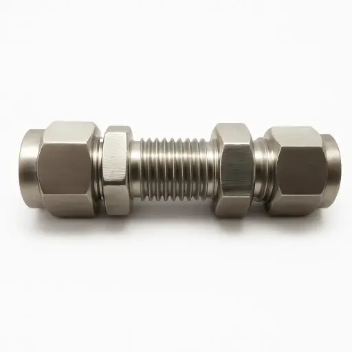 [MC59295] 3/8 Inch x 3/8 Inch Bulkhead Stainless Steel  Compression Fitting – Heavy-Duty & Leak-Proof