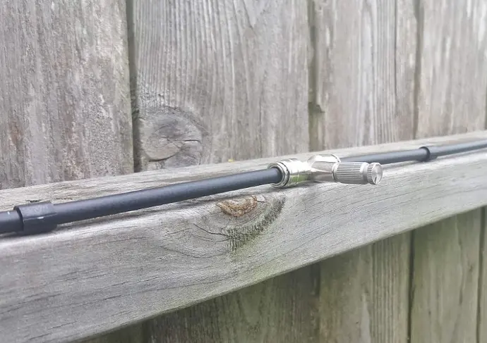 Proper angling of nozzles: Ideally nozzles should be pointed down or out 45° from the covered space. Clamp placement: line clamps should be installed at least 2" away from misting tees and other fittings. Ensure that flexible tubing is cut straight and clean so it can seal properly in the fittings. 1/4" stainless tubing comes pre-machined to attach to push-lock fittings. It should not be cut. Short sections of flexible tubing may be used to make up for gaps or odd-sized distances. Make sure to follow all air purge procedures before pressurizing the system. Air in the lines can cause vibration and blowouts. We strongly advise keeping lines where they are easily accessible for maintenance. While we take great care to ensure top quality, blowouts and leaks can happen. Do not run lines behind walls or in ceilings where damage may result if a leak occurred. Proper angling of nozzles: Ideally nozzles should be pointed down or out 45° from the covered space. Clamp placement: line clamps should be installed at least 2" away from misting tees and other fittings. Ensure that flexible tubing is cut straight and clean so it can seal properly in the fittings. 1/4" stainless tubing comes pre-machined to attach to push-lock fittings. It should not be cut. Short sections of flexible tubing may be used to make up for gaps or odd-sized distances. Make sure to follow all air purge procedures before pressurizing the system. Air in the lines can cause vibration and blowouts. We strongly advise keeping lines where they are easily accessible for maintenance. While we take great care to ensure top quality, blowouts and leaks can happen. Do not run lines behind walls or in ceilings where damage may result if a leak occurred.