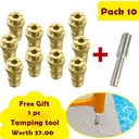 Pool Cover Anchors for inground Pools - 10 Pack with Tamping Tool - 5/8" Anchor. Fits 3/4" Hole- 5001ABR. Brass anchor assembly for in-ground swimming pool safety covers and mesh covers 5/8" Anchor. Fits 3/4" Hole. Designed to work with Concrete and Pavers Deck Works with most major brand pool safety covers.