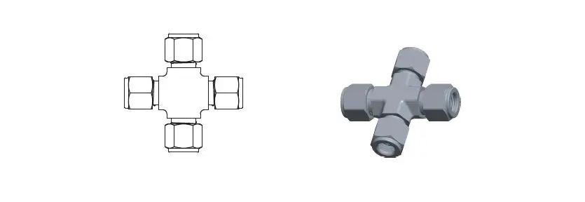 high-pressure compression four way fitting.webp