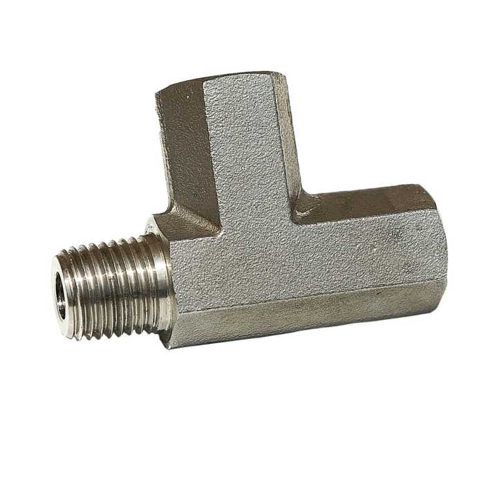 1/4 Inch Male x 1/4 Inch Female x 1/8 Inch Female Tee Fitting - Stainless Steel Misting Parts