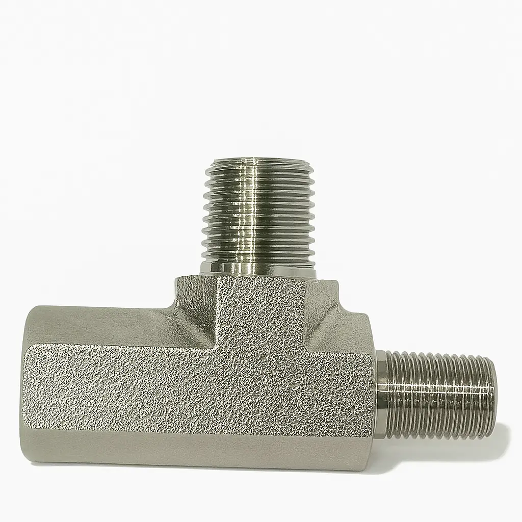 1/4 Inch Female x 1/4 Inch Male x 1/8 Inch Male Bulkhead Fitting – Durable Brass Connector