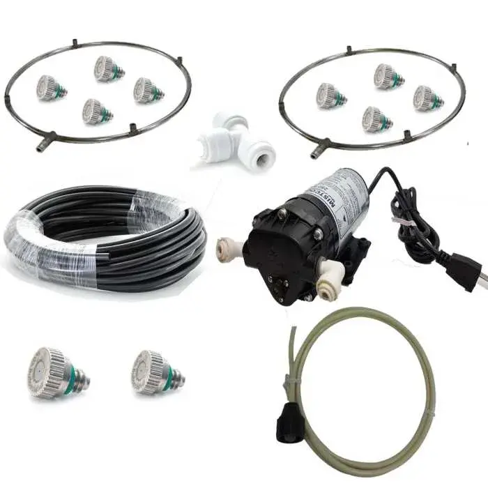 Mist Fan Kit – Stainless Steel Fan Rings & High-Performance Misting Pump for Misting Fan