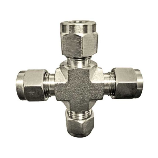 [MC56320] 3/8 Inch Cross Four-Way Compression Fitting – High-Pressure Connector