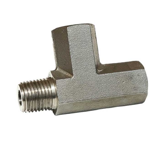 [MC53181] 1/4" Male x 1/4" Female x 1/8" Female Tee Fitting - Stainless Steel Misting Parts