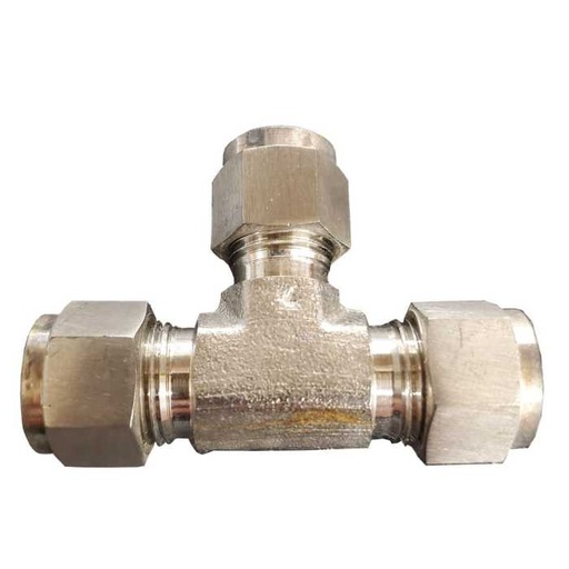 [MC59330] 3/8 Inch Stainless Steel Compression 3-Way Tee – High-Strength Pipe Connector
