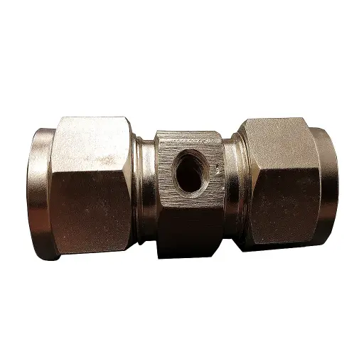 [MC59320] Stainless Steel Compression Tee - 3/8 Inch with 10/24 Nozzle Thread - Stainless Steel Parts | Stainless Steel Fittings