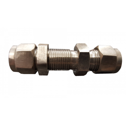 [MC59295] 3/8 Inch x 3/8 Inch Bulkhead Stainless Steel  Compression Fitting – Heavy-Duty & Leak-Proof