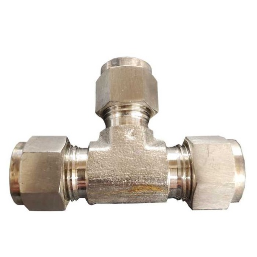 [MC59415] 1/4 Inch 3-Way Tee – Stainless Steel Push Lock Fitting