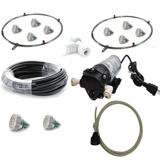 [MC23070] Mist Fan Kit – Stainless Steel Fan Rings & High-Performance Misting Pump for Misting Fan