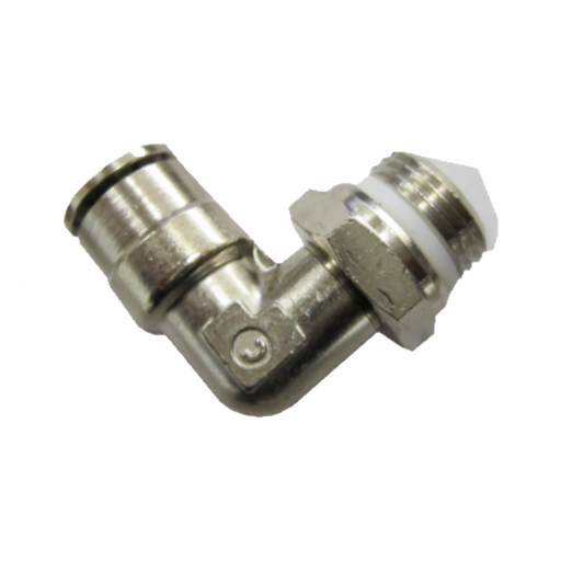 [MC52406] Pump Fitting - Elbow Swivel 1/4 Inch Male Thread to 3/8 Inch Push Lock - Nickel Plated(Misting Pump Parts)